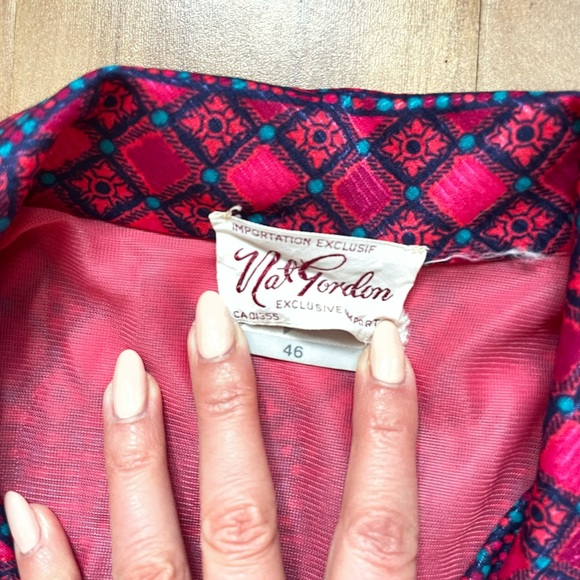 Vintage Bright Purple & Pink All Over Print 'Nat Gordon' Midi Day Dress - Picture 6 of 13